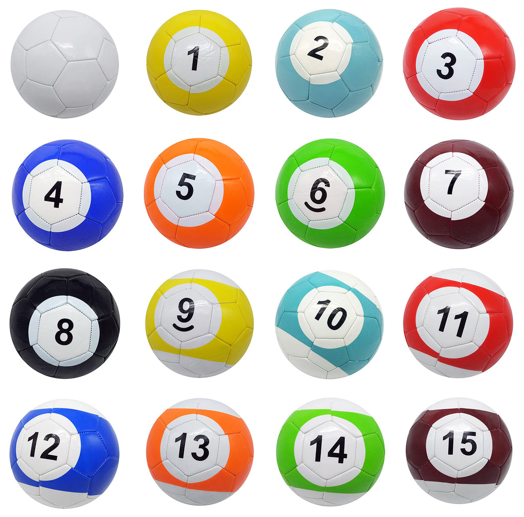 Yoqanr 16 Pcs Snooker Balls Soccer Table Game Street Ball Huge Billiards Football for Pool Ball Toy Sport Inflatable (7.87in)
