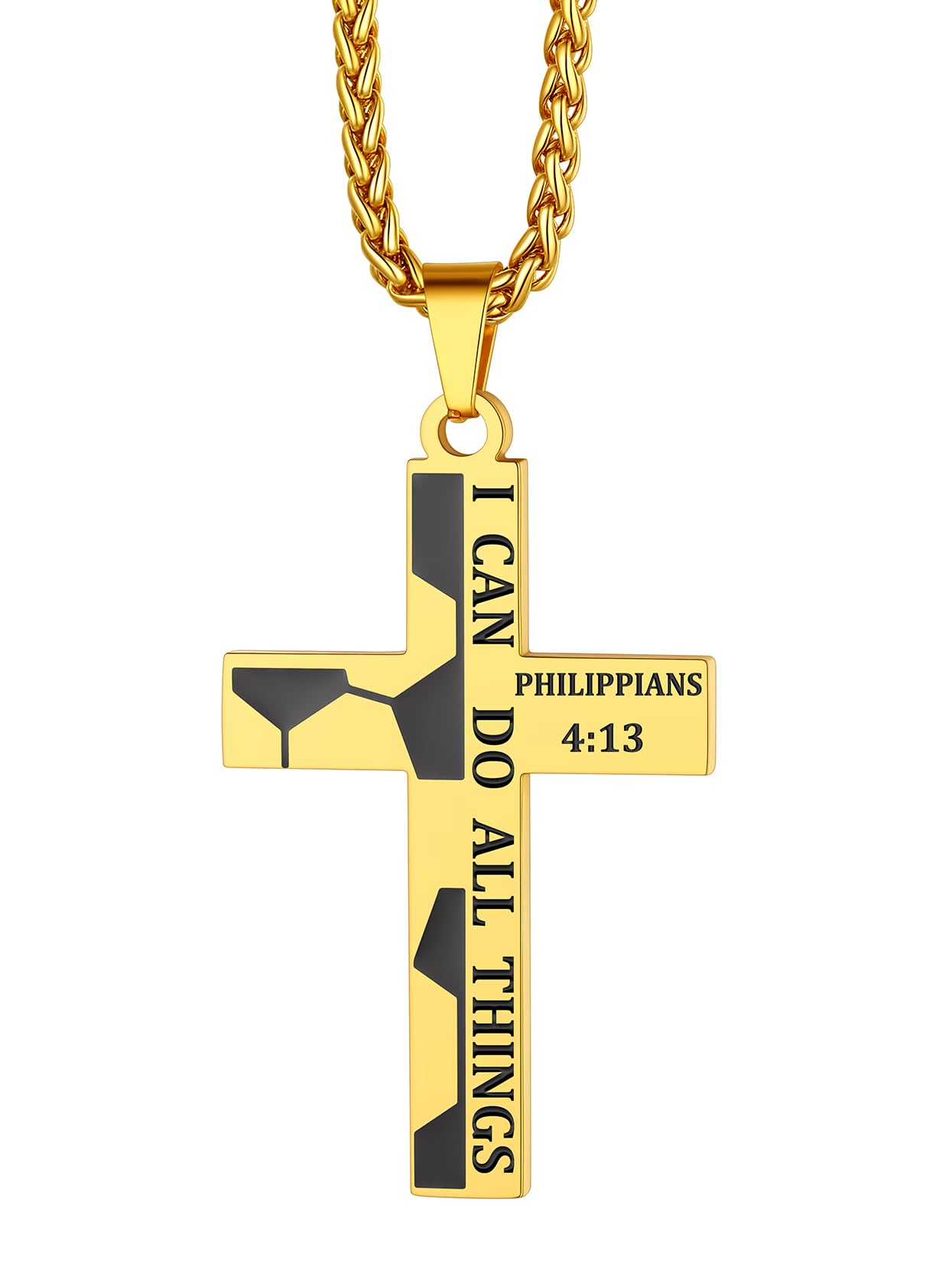 Richsteel Soccer Ball Necklace Pendant for Women Sports Jewelry 14K gold Soccer Cross Necklace for Men Soccer Player Gifts