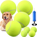 Blueweenly 8 Pack Large Tennis Ball for Dogs 4 Pack 9.5" Giant Dog Tennis Ball with 4 Pack 2.5 Small Tennis Balls Interactive Pet Toys Ball Soccer Ball for Small Medium Large Dog