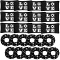 Sweetude 24 Pcs Soccer Gifts 12 Soccer Makeup Bag 12 Satin Soccer Scrunchies for Girls Portable Cosmetic Travel Soccer Bag Elastic Soccer Hair Ties Soccer Favors for Women Girls Team Players (Black)
