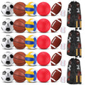 Liliful 36 Pcs Bulk Sport Balls Set Football Soccer Playground Ball Basketball Volleyball Baseball Multi Sport Equipment Bag Pump for Kid Adult Assorted Sport Ball Operation Christmas(Brown Red)