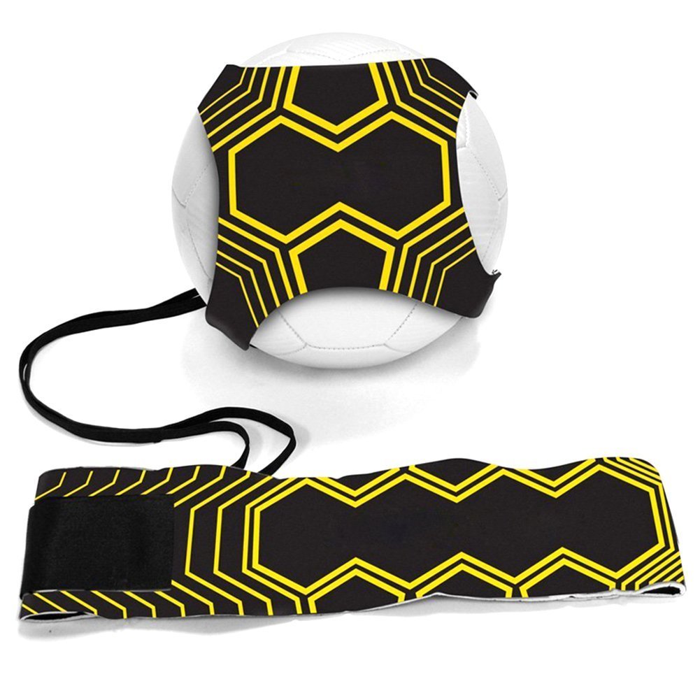 Football Kick Trainer Soccer Training Aids Hands Free Throw Sole Practice Equipment for Kids with Adjustable Belt Elastic Rope Fits Ball 3 4and 5