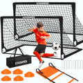 Kids Soccer Goals for Backyard 2 of 6 x 4 ft Kids Soccer Goal Set Soccer Net with 10 Soccer Cones Agility Ladder & Carry Bag Portable Soccer Training Equipment Suitable Soccer Goal for Kids 1-15