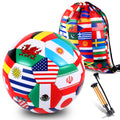 International Flag Soccer Ball World Flag Soccer Ball Size 5 Country Flag Party Favor Operation Christmas Soccer Balls with Pump and World Flag Storage Bag for Sports Holiday Birthday Party Gifts