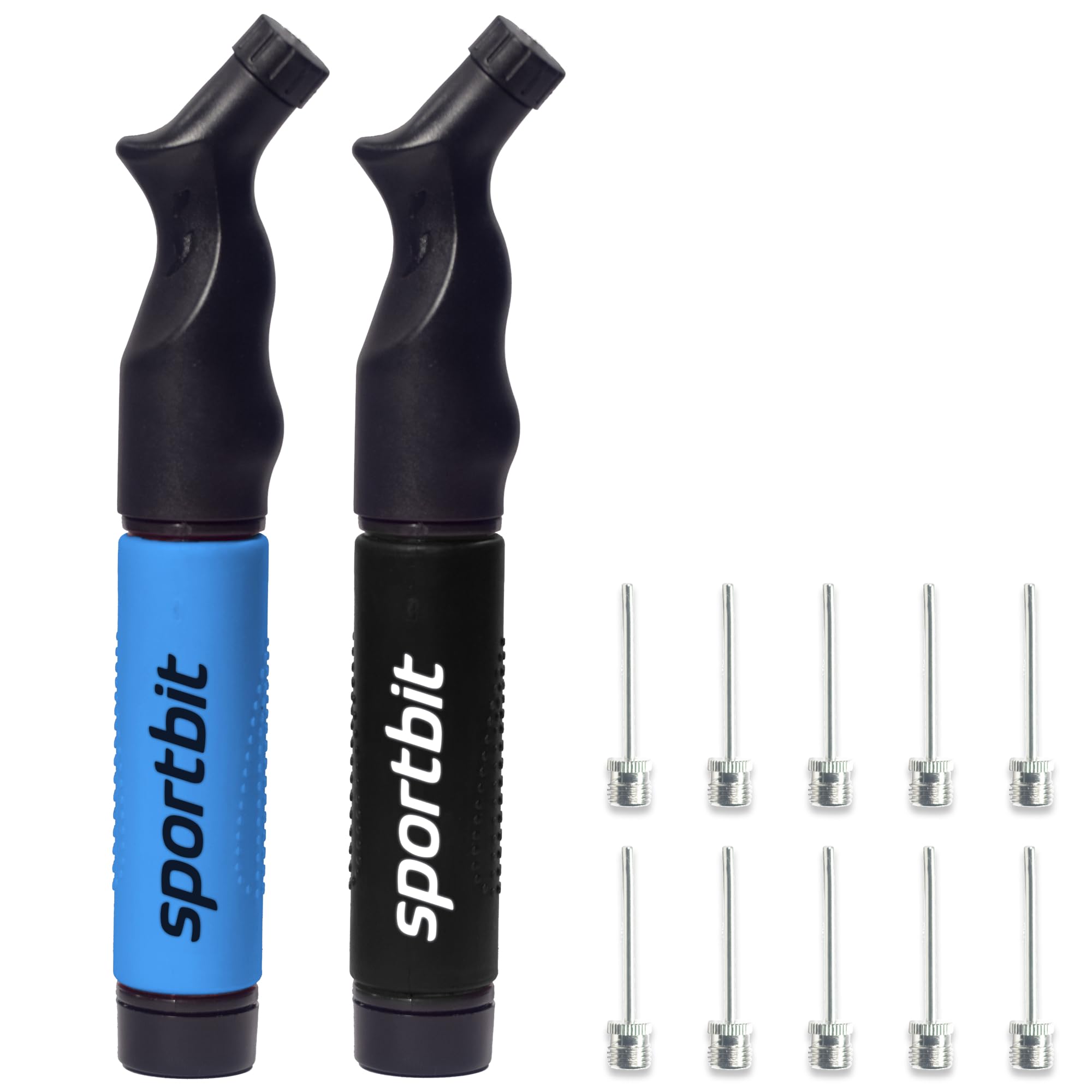 SPORTBIT Ball Pump with 5 Needle Set - Hand Pump System for Inflation - Fits Any Sports Ball: Volleyball Basketball Soccer Gymnastics Soccer Ball Inflator Air Pump