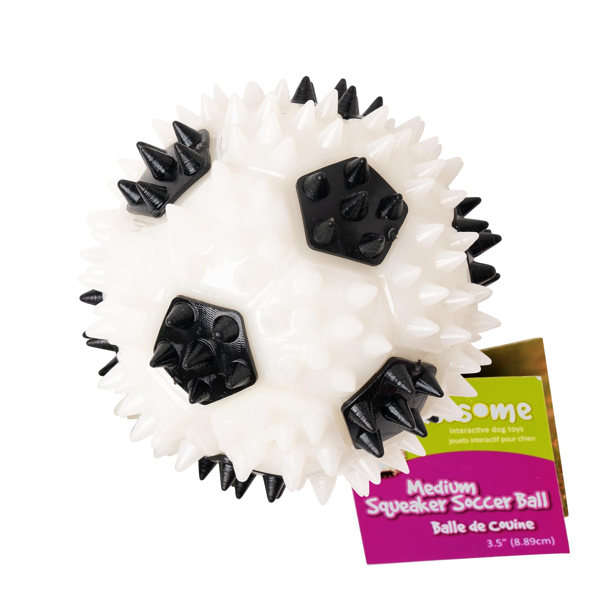 Gnawsome 3.5” Squeaker Soccer Ball Dog Toy - Medium Promotes Dental and Gum Health for Your Pet Colors Will Vary All Breed Sizes