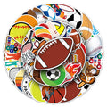50Pcs Ball Sport Stickers Cool Basketball Baseball Football Volleyball Soccer Waterproof Vinyl Decal for Adult Teen Kids Notebook Water Bottle Laptop Luggage Phone Skateboard Helmet (Ball Game)