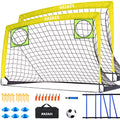 Hazacl Kids Soccer Goal for Backyard 6x4 9x5 FT Portable Soccer Nets Pop Up with Ball Agility Ladder Cones Target & Carry Bag for Toddler Youth Outdoor Indoor Training Practice Sports Games Play