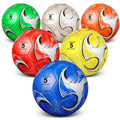 Deekin 6 Pcs Operation Christmas Soccer Ball with Pump Official Outside Sport Soccer Ball Machine Stitched Ball for Game Training Practice Soccer Gift for Child Adult(Size 5)