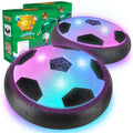 2 Pack Hover Soccer Ball with 8 Pcs Batteries Air Floating Soccer Toy with LED Lights and Foam Bumper Indoor Games for Kids 4-8-12 Toys Gifts for 3 4 5 6 7 8 9 Year Old Boys Girls