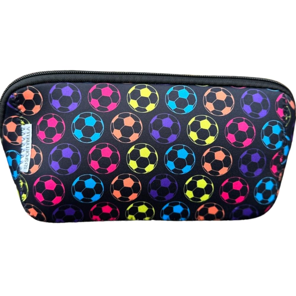 Sportybella Soccer Gifts Cosmetic Bag Makeup Bags Gifts for Soccer Lovers Team Gifts Soccer Gift for Women Travel Waterproof Toiletry Bag Organizer Soccer Accessories